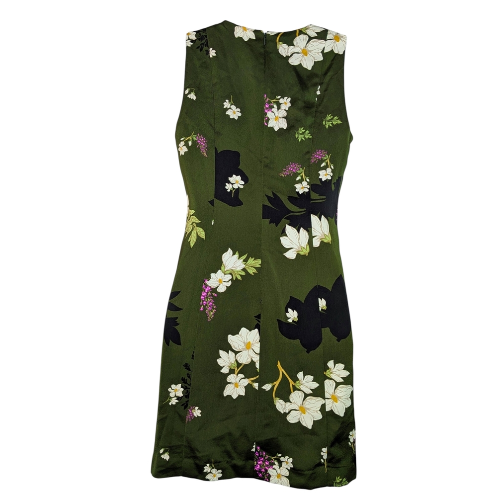 Banana Republic Petite Floral Dress In Forest Green - Picture 2 of 7